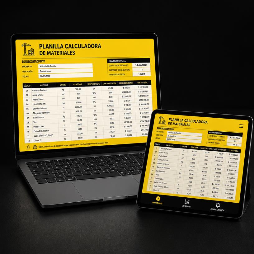 Planilla Calculadora de Materiales